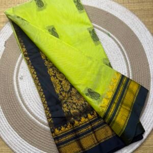 Ilkal Pickock butta work saree