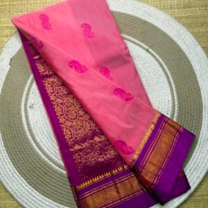 Ilkal Pickock butta work saree