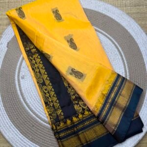 Ilkal Pickock butta work saree