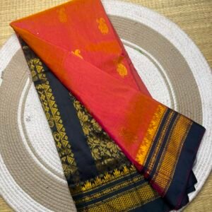 Ilkal Pickock butta work saree