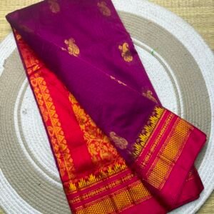 Ilkal Pickock butta work saree