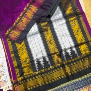 Ilkal Pickock butta work saree