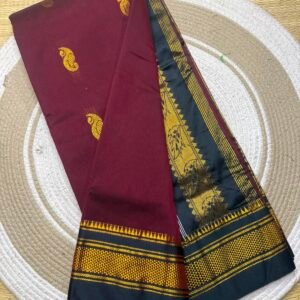 Ilkal Pickock butta work saree