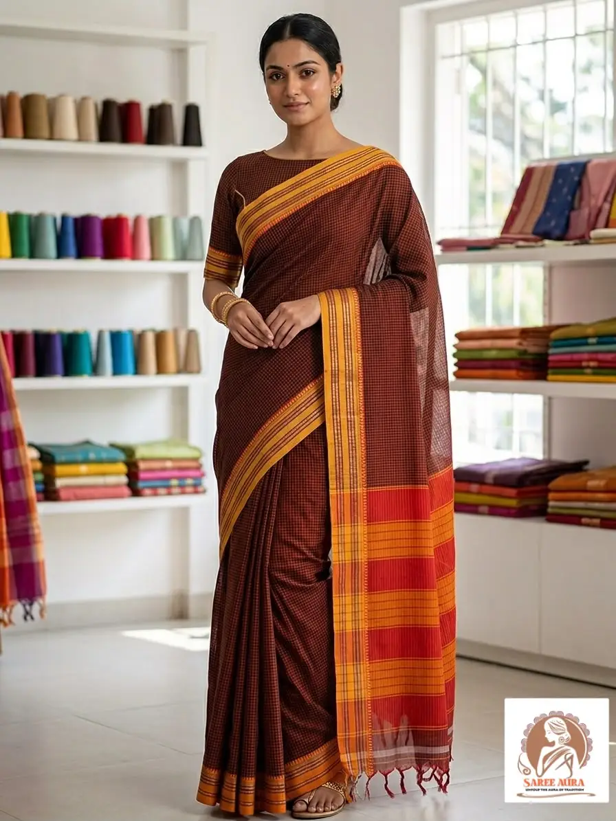 Narayanpeth Checks Saree - Image 4